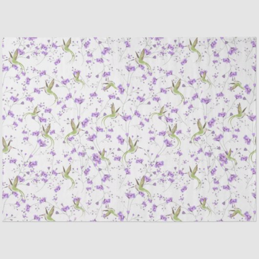 Bloemen en levende vogels tissuepapier (Voorkant)