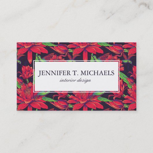 Bloemen en levende vogels visitekaartje (Voorkant)