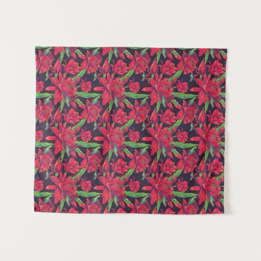 Bloemen en levende vogels wandkleed (Voorkant (horizontaal))