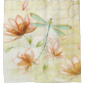 Bloemen en libel douchegordijn (Voorkant)