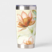 Bloemen en libel gepersonaliseerd geïsoleerde drinkbeker (Achterkant)