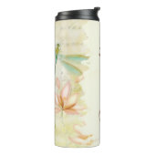 Bloemen en libel gepersonaliseerd thermosbeker (Gedraaid links)