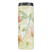 Bloemen en libel gepersonaliseerd thermosbeker (Achterkant)