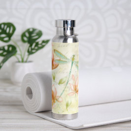 Bloemen en libel  waterfles