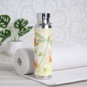 Bloemen en libel waterfles