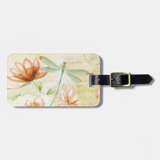 Bloemen en libellen bagagelabel (Voorkant horizontaal)