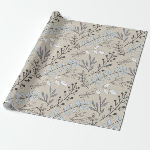 bloemen en libellen cadeaupapier