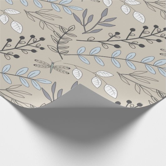  bloemen en libellen cadeaupapier (Hoek)