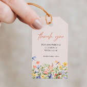 Bloemen en libellen Dank u Vrijgezellenfeest Cadeaulabel