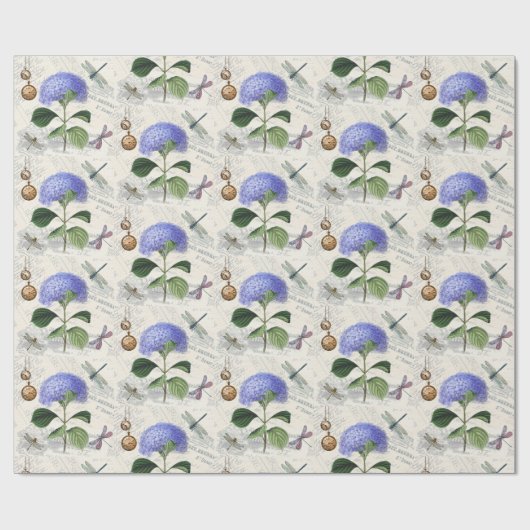 Bloemen en libellen  land cadeaupapier (Vlak)