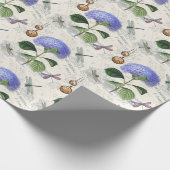 Bloemen en libellen  land cadeaupapier (Hoek)