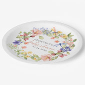 Bloemen en libellen Romantic Boho Baby shower Papieren Bordje (Gekanteld)