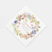 Bloemen en libellen, Romantisch Baby shower Servet (Hoek)