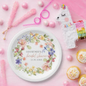 Bloemen en libellen, Romantisch Vrijgezellenfeest Papieren Bordje (Feest)