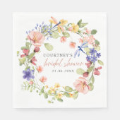 Bloemen en libellen, Romantisch Vrijgezellenfeest Servet (Voorkant)