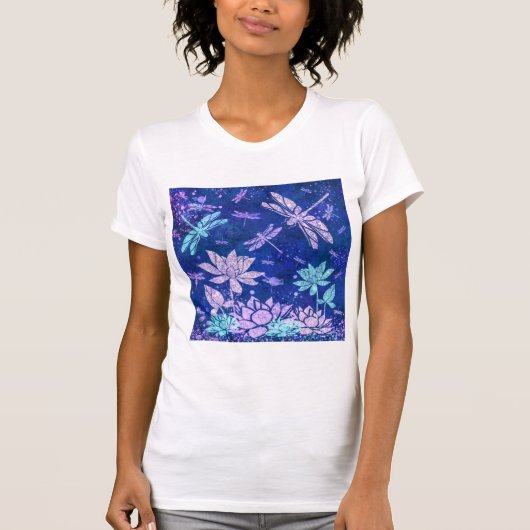 Bloemen en libellen T-shirt (Voorkant)