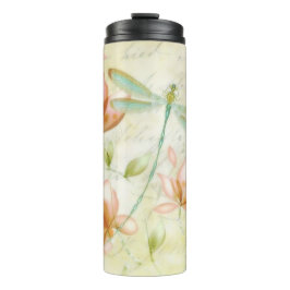 Bloemen en libellen thermosbeker