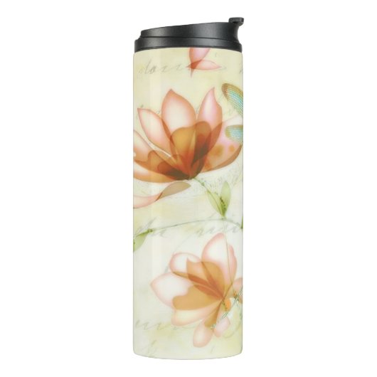 Bloemen en libellen thermosbeker (Gedraaid links)