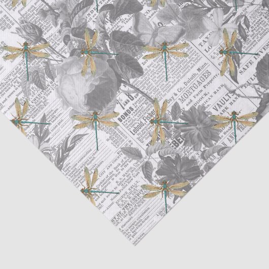 Bloemen en libellen tissuepapier (Detail)