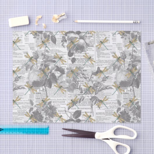 Bloemen en libellen tissuepapier (Craft)