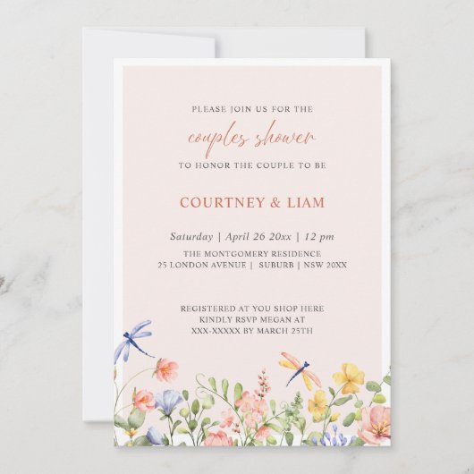 Bloemen en libellen Tuinstellen Kaart (Voorkant)