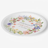 Bloemen en Libelles Romantische Bruidsdouche Papieren Bordje (Gekanteld)