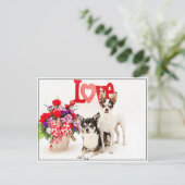 Bloemen en liefde briefkaart (Staand voorkant)