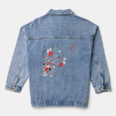 Bloemen en liefde denim jacket (Achterkant)