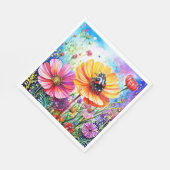 Bloemen en lieveheersbeestjes servet (Hoek)