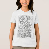 Bloemen en lieveheersbeestjes Tri-Blend shirt (Voorkant)