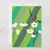 Bloemen en lieveheersbeestjes uitnodigingen (Voorkant)