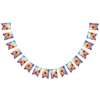 Bloemen en lieveheersbeestjes vlaggetjes