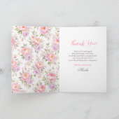 Bloemen- en lintbabyshower bedankkaart (Binnen)