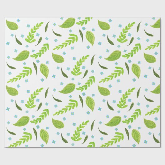 Bloemen en loof cadeaupapier (Vlak)