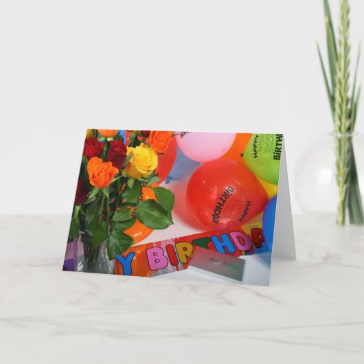 Bloemen en luchtballonnen Kaart (Voorkant)