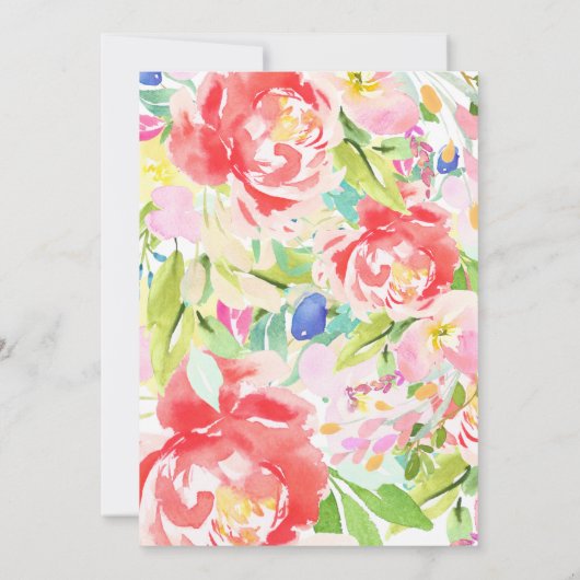 Bloemen en marmer | Gold Surprise verjaardagsfeest Kaart (Achterkant)