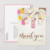 bloemen en Mason Jars Bedankt voor je postard Briefkaart (Voorkant / Achterkant)