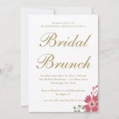 bloemen en Mint Green Bridal Brunch Kaart (Voorkant)