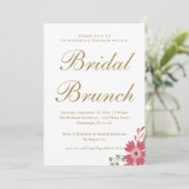 bloemen en Mint Green Bridal Brunch Kaart (Staand voorkant)