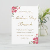 bloemen en Mint Green Moederdag Brunch Kaart (Staand voorkant)