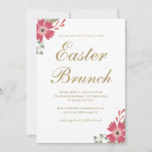  bloemen en Mint Green Paasbrunch Kaart (Voorkant)