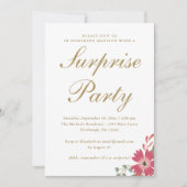 bloemen en Mint Green Surprise Party Kaart (Voorkant)