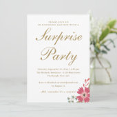 bloemen en Mint Green Surprise Party Kaart (Staand voorkant)