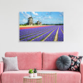 Bloemen en molens canvasprint canvas afdruk (Insitu (Woonkamer))