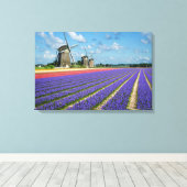 Bloemen en molens canvasprint canvas afdruk (Insitu (Houten vloer))
