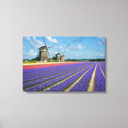 Bloemen en molens canvasprint canvas afdruk (Voorkant)