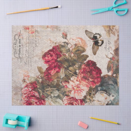 bloemen en ontkoppeling van vlinder tissuepapier (Craft)