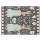 Bloemen en paasbunny Scandinavian Folk Art Tafelkleed (Voorkant (Horizontaal))