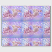 Bloemen en paaseieren cadeaupapier (Vlak)