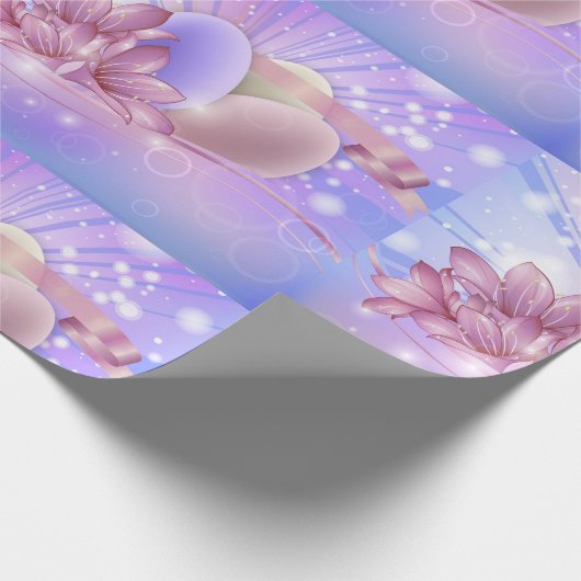 Bloemen en paaseieren cadeaupapier (Hoek)